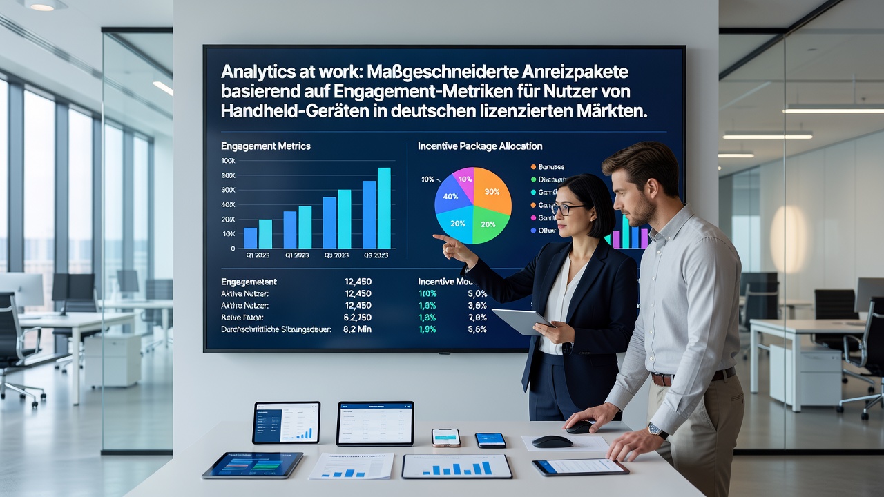 Analytik-Dashboard zeigt Engagement-Metriken für mobile Nutzer in lizenzierten deutschen Märkten