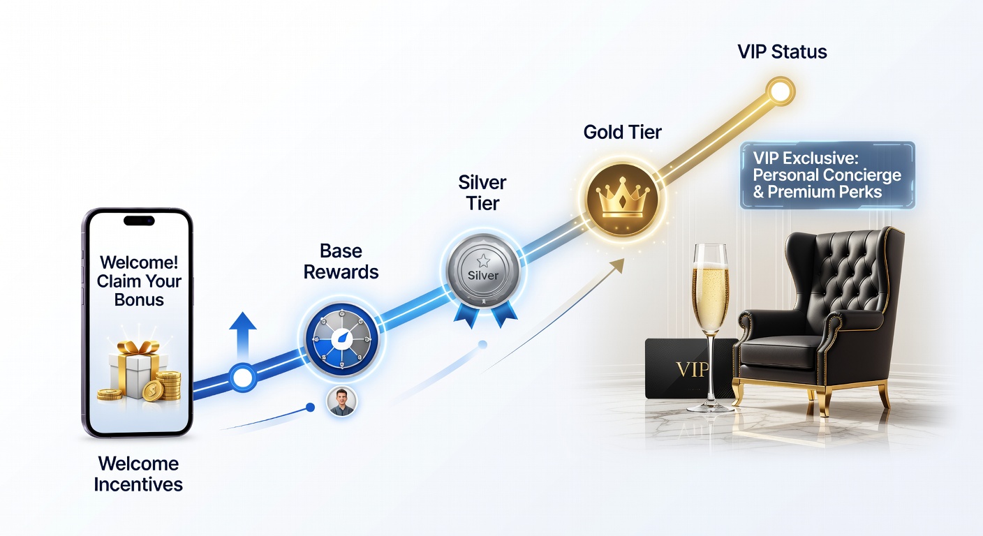 Darstellung von VIP-Vorteilen und Loyalitätsfortschritt in Wett-Apps