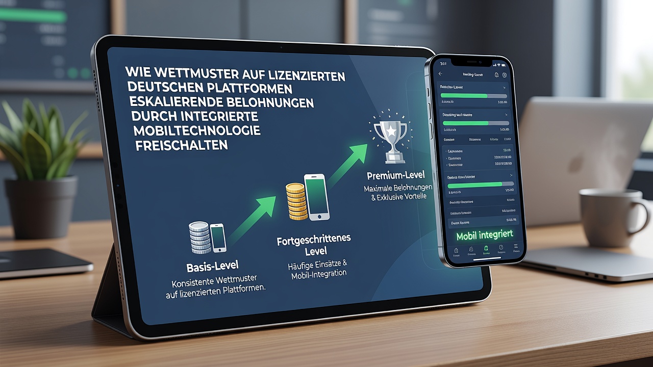Live-Wett-Schnittstelle mit mobiler App und Belohnungsanzeige auf einer deutschen Plattform